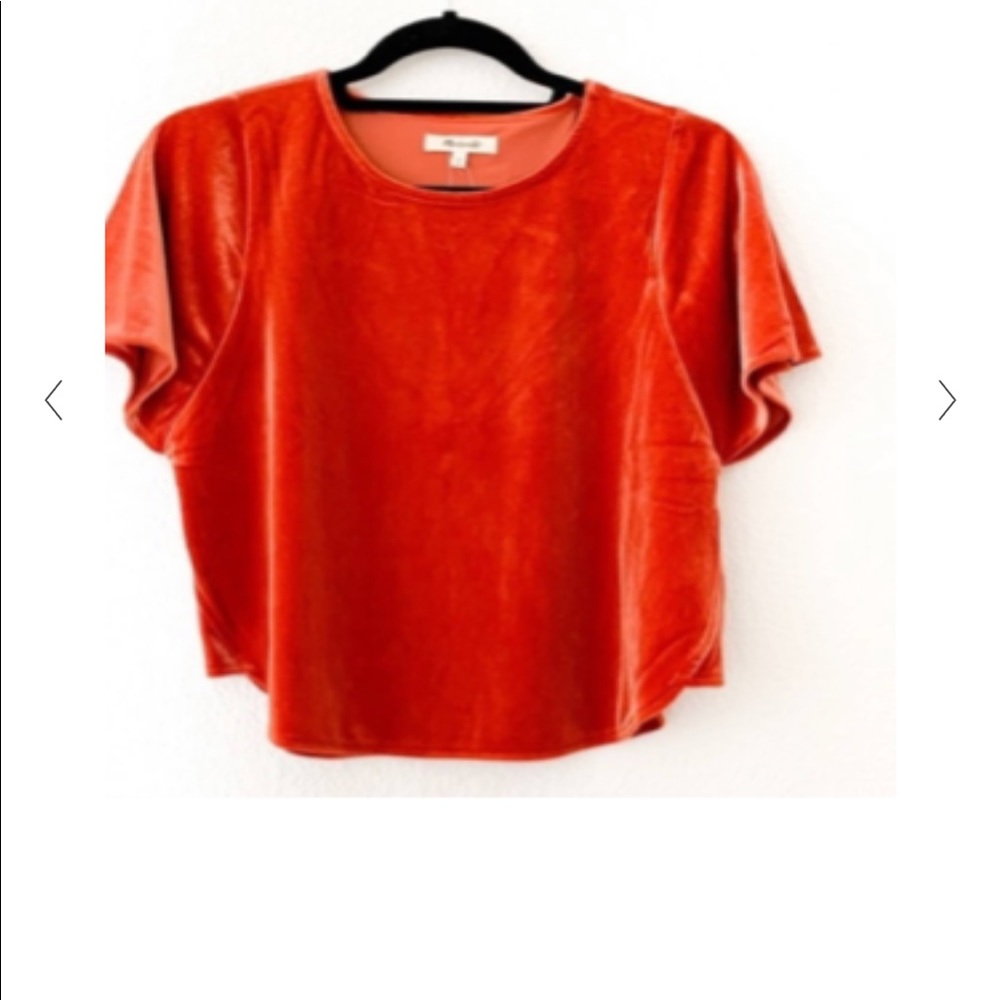 Madewell velvet orange top